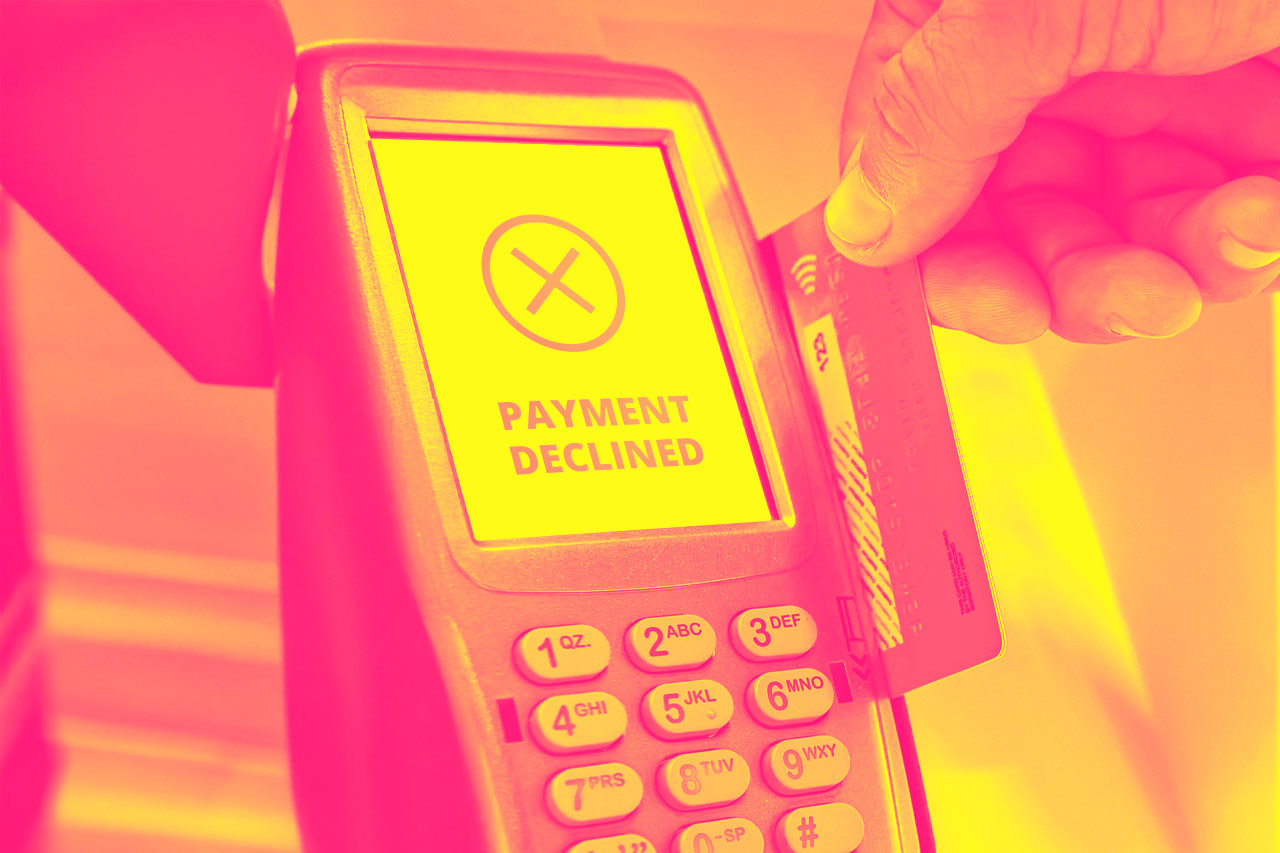 Credit card swiping failed. The payment was declined.