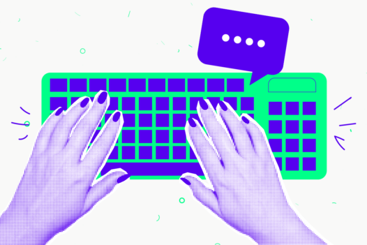 Hands typing on a keyboard