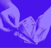 Hands Holding Bills And Peeling One Off